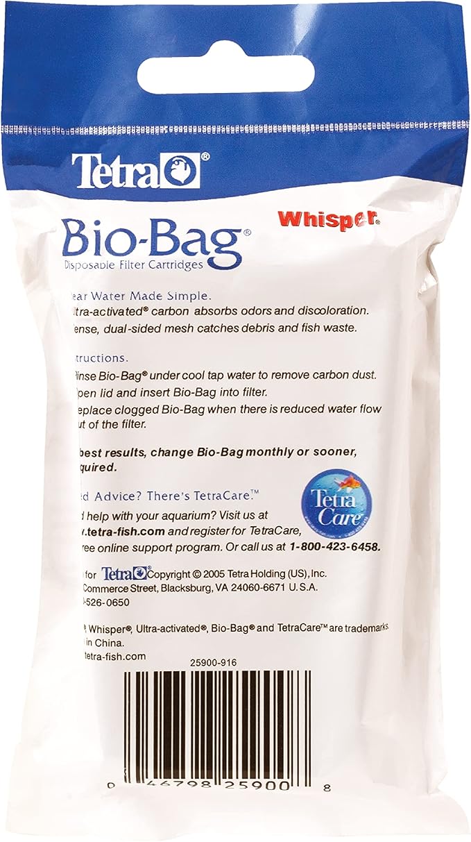 Tetra Whisper Bio-Bag Filter Cartridges for Aquariums - Ready to Use