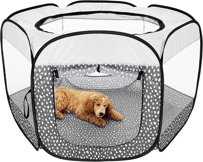Furhaven Pop Up Playpen Pet Tent Playground - Gray Pebbles, Extra Large
