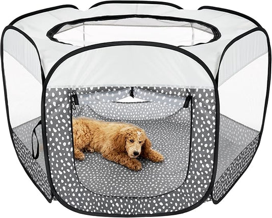 Furhaven Pop Up Playpen Pet Tent Playground - Gray Pebbles, Extra Large