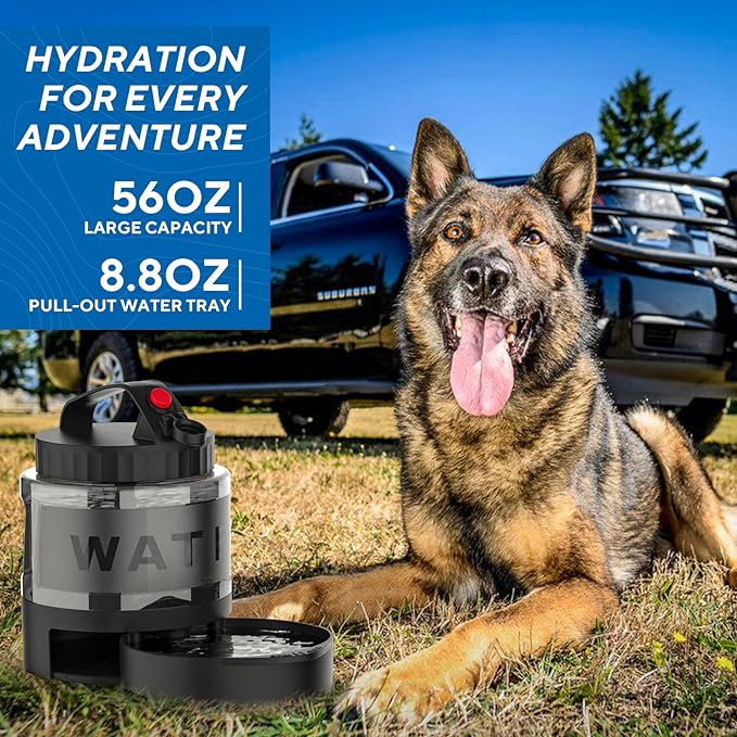 Dog Water Bowl Dispenser,Dog Water Bowl Travel for Hiking Dog Park Camping,56OZ Dog Water Dispenser with Pull-Out Travel Water Bowl for Dogs Travel Water Bowl Dispenser Pet Dog Water Bottle,BPA Free