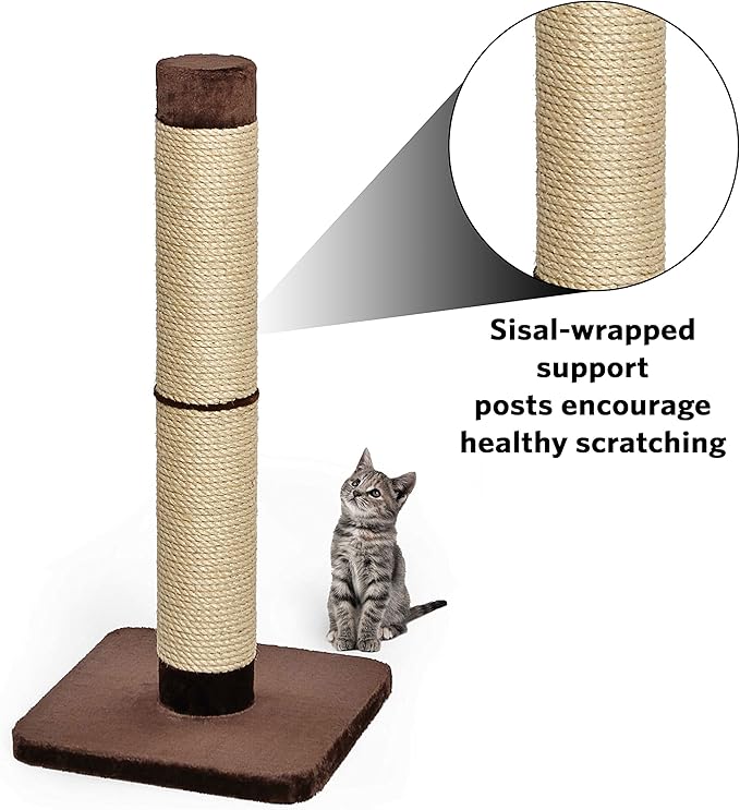 MidWest Homes for Pets Cat Scratching Post | Forte Huge Scratching Post w/Extra-Durable Sisal Wrap, Brown & Tan, Giant XXL Cat Post
