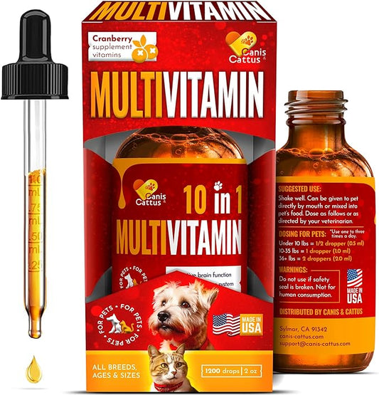 Multivitamin for Dogs & Cats | Multivitamin for Dogs | Cat Multivitamin | Dog Vitamin | Cat Vitamin | Pet Vitamin | Vitamins for Cats | Liquid Dog Vitamins | Liquid Cat Vitamins | 2 Oz