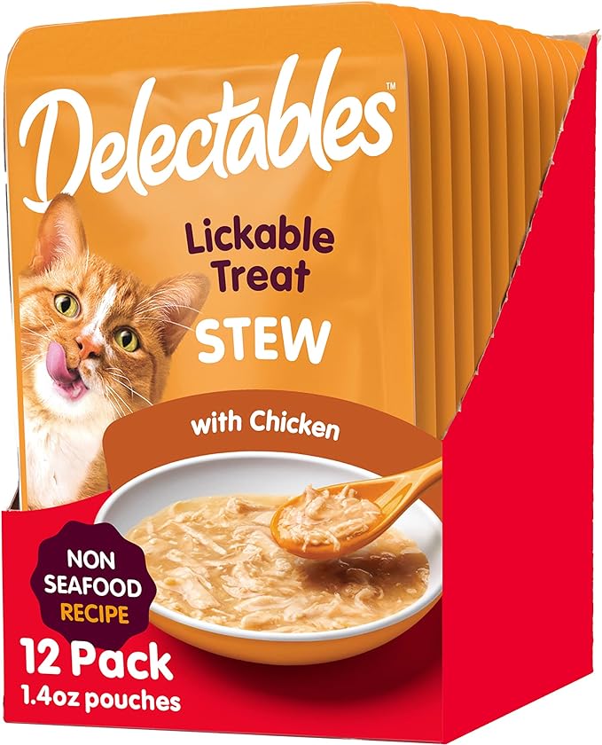 Delectables Non-Seafood Stew Lickable Wet Cat Treats, Chicken, 1.4 oz (Pack of 12)