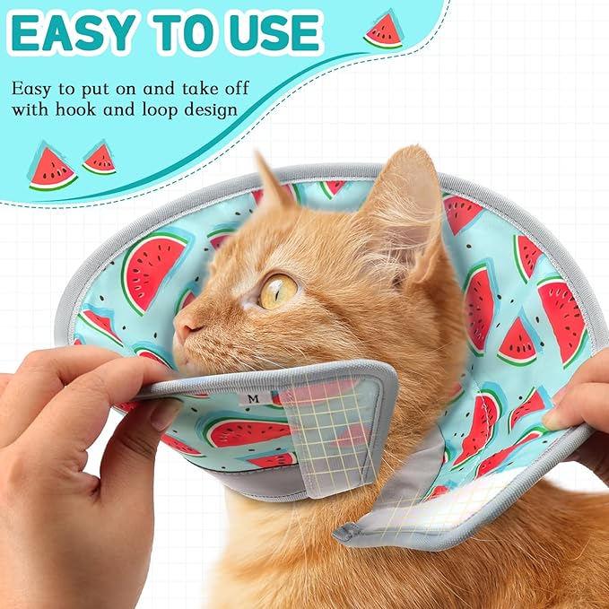 Cat Cone Collar Soft, Comfortable Cat Recovery Collar Pet Cone for Small Large Cats, Lightweight Elizabethan Collar for Cats Kittens After Surgery Prevent from Licking Wounds, Light Blue, S