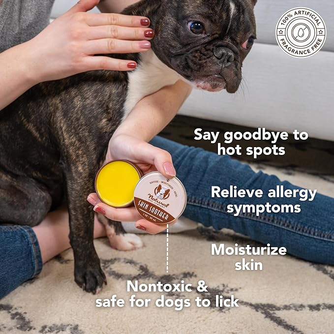 Natural Dog Company Skin Soother, 1 oz. Tin, Allergy and Itch Relief for Dogs, Dog Moisturizer for Dry Skin, Dog Lotion, Ultimate Healing Balm, Dog Rash Cream