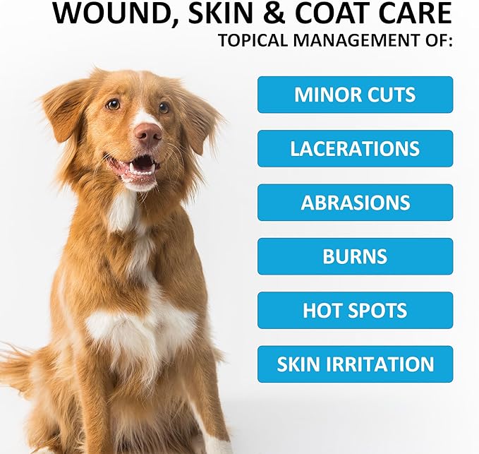 Pet Wound & Itch Care | Dogs, Cats, Horses, Skin & Coat Care, Hydrogel Liquid Bandage, Healing on Cuts, Hot Spot, Burns, Skin Irritation, for Relief & Treatment, Vet Recommended 1.5OZ