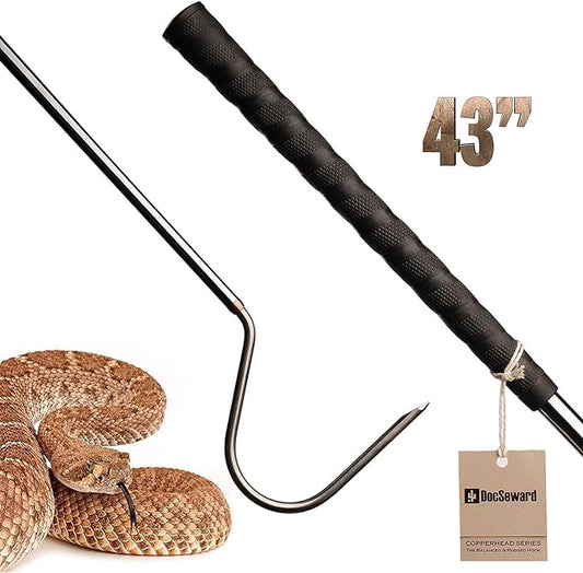 Snake Hook, Copperhead Series for Catching, Controlling, or Moving Snakes, Stainless Steel & Copper, Field Length (43 inches)