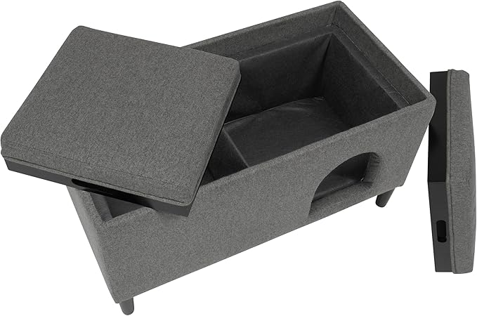 Paws & Purrs Modern 32" Wide Pet Ottoman Bed for Small to Medium Dog or Cat