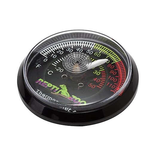 REPTI ZOO Reptile Terrarium Thermometer,Dial Gauges Pet Rearing Box Thermometer Celsius and Fahrenheit