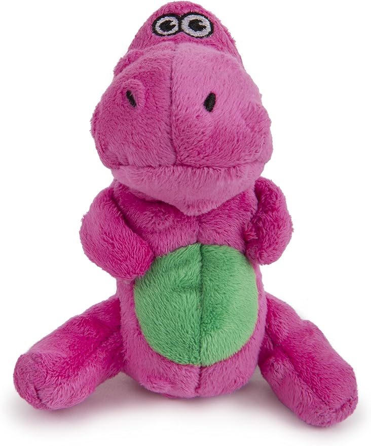 goDog Just For Me Dinos T-Rex Squeaky Plush Dog Toy, Chew Guard Technology - Pink, Mini