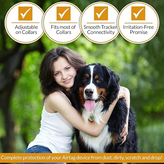 Png Silicone Airtag Holder for Dog Collar - 2 Pack | Serving as a Dog GPS Tracker Case | Holder for AirTag Dog Collar | Waterproof Airtag Holder | Dog Apple Airtag Holder | Secure Dog Tracker (Black)