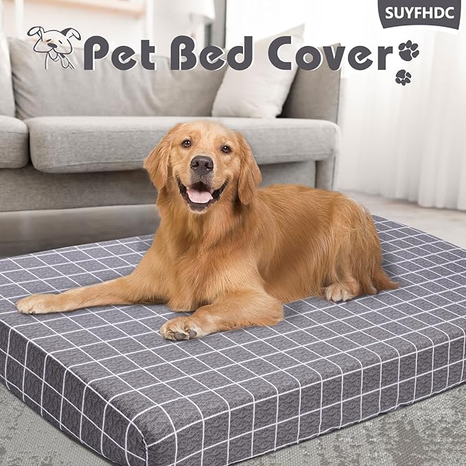 Dog Bed Cover, Dog Bed Liner, Dog Bed Replacement Cover,Cotton Dog Mattress Cover,Large Dog Beds with Washable Covers 58x28 Inches-Easy to Remove