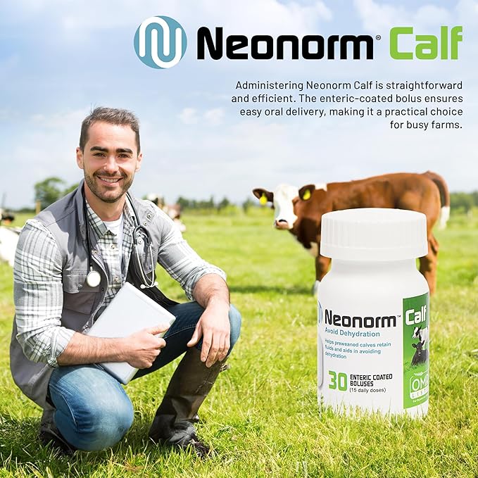 Jaguar Animal Health Neonorm Calf - Enteric Coated Supplement Boluses for Proper Hydration & Bowel Health - Plant-Based Product for Pre-Weaned Calves (30 Count)