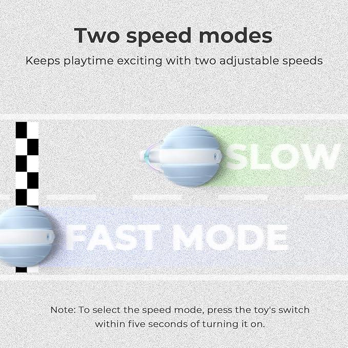 Cheerble Interactive Cat Toy for Indoor Cats, Wicked Snail, [2024 Upgraded] Kitten Toys, Automatic Cat Toy with LED Lights, DC Rechargeable Moving Cat Toy, Smart Sensing Electric Cat Toy (Blue)