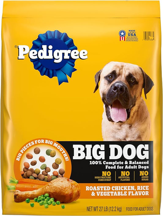Pedigree Complete Nutrition Big Dog Dry Dog Food, Roasted Chicken, Rice and Vegetable Flavor, 27 lb. Bag