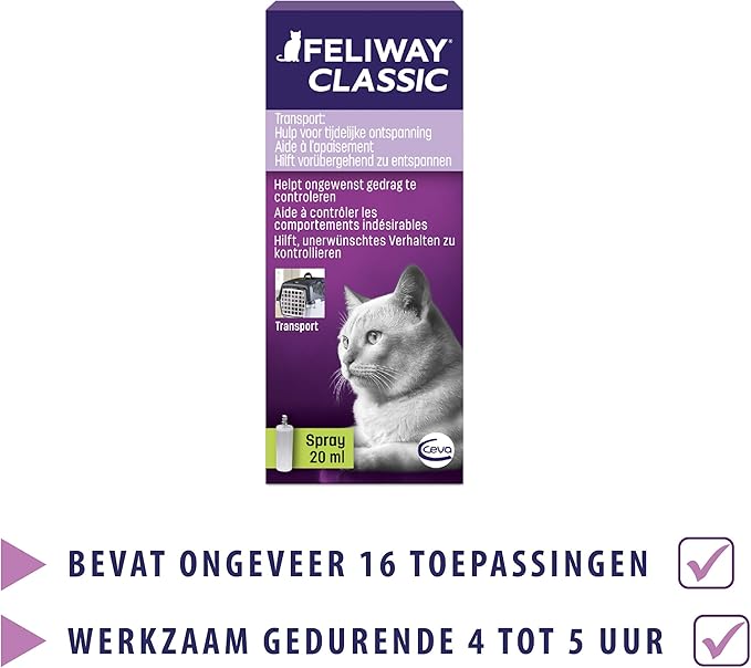 FELIWAY Classic Cat Calming Pheromone Travel Spray (20 mL)