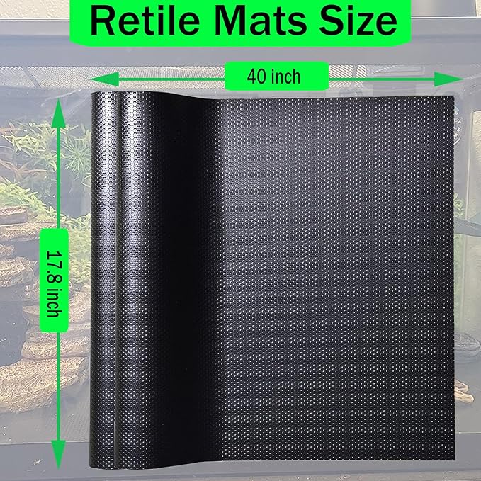 Reptile Carpet, Reptile Mat, Bearded Dragon, Leopard Gecko Substrate,Bearded Dragon Tank Flooring, Snake,Tortoise Bedding, Bearded Dragon Tank Accessories (17.8"X 40")