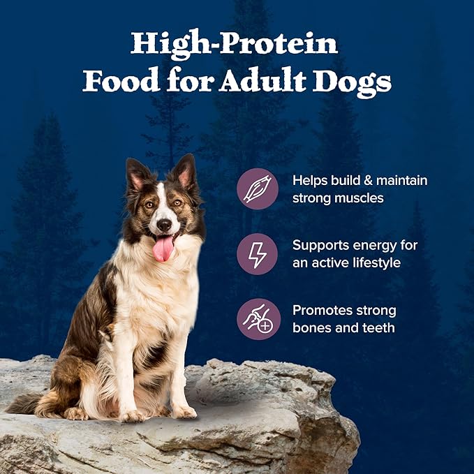 Blue Buffalo Wilderness Rocky Mountain Recipe High-Protein Adult Dry Dog Food, Made in the USA with Natural Ingredients Plus Wholesome Grains, Bison, 28-lb. Bag