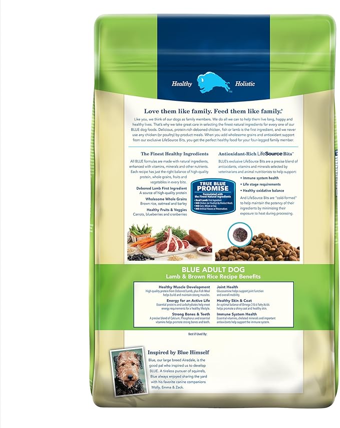 Blue Buffalo Life Protection Formula Adult Small Breed Dry Dog Food, Supports High Energy Needs, Made with Natural Ingredients, Lamb & Brown Rice Recipe, 15-lb. Bag