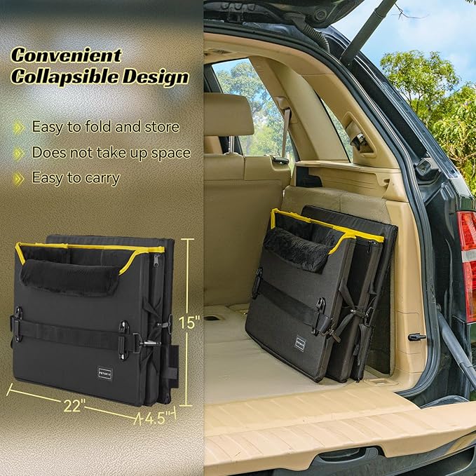 Petsfit Dog Car Booster Seat, Medium Dog Car Seat with 2 Clip-On Safety Leashes, Patented Buckles, Dog Booster Seat for Pets Under 45Lbs (Medium, Black)