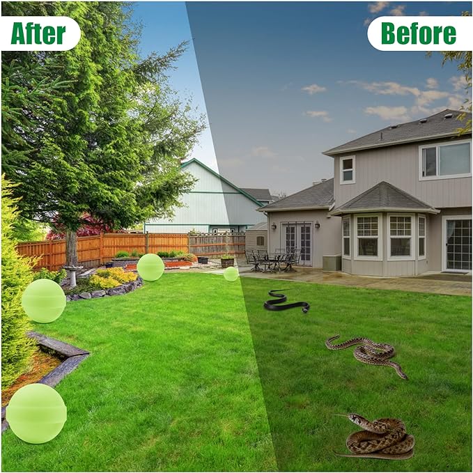 24 Pack Snake Repellent for Yard Powerful, Snake Away Repellent for Outdoors, Moth Balls for Snakes, Pet Safe Snake be Gone for Lawn Garden