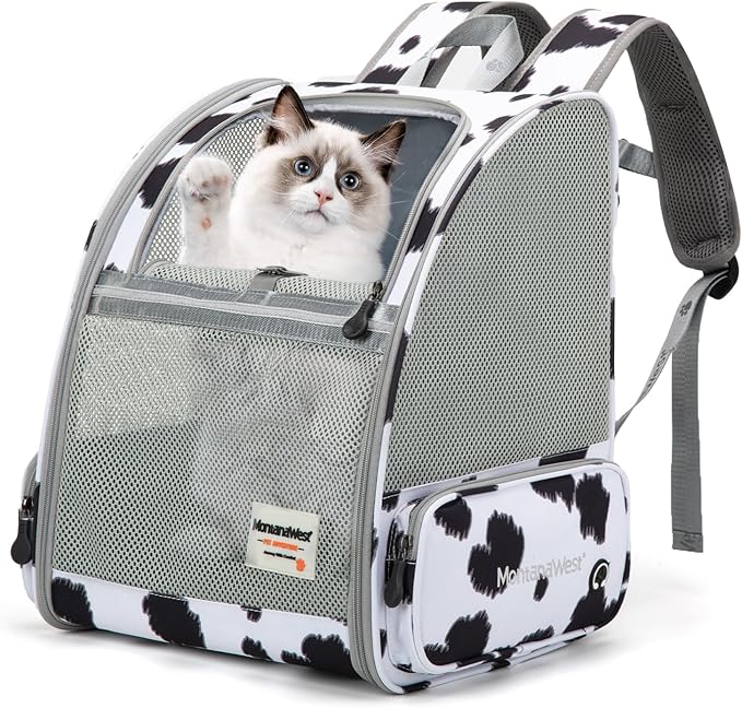 Montana West Cat Carrier Backpack for Small Medium Dog & Puppies with Breathable Mesh for Hiking Camping Backpack Travel Bag