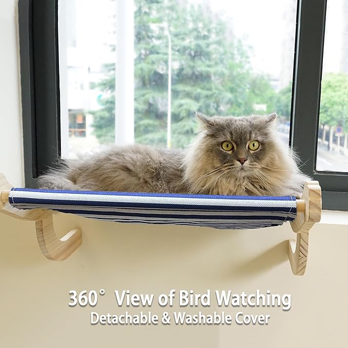 Cat Window Perch, Window Sill Cat Hammock, Indoor Cat Window Seat Window Shelves, Adjustable Windowsill Perch for Large Cats