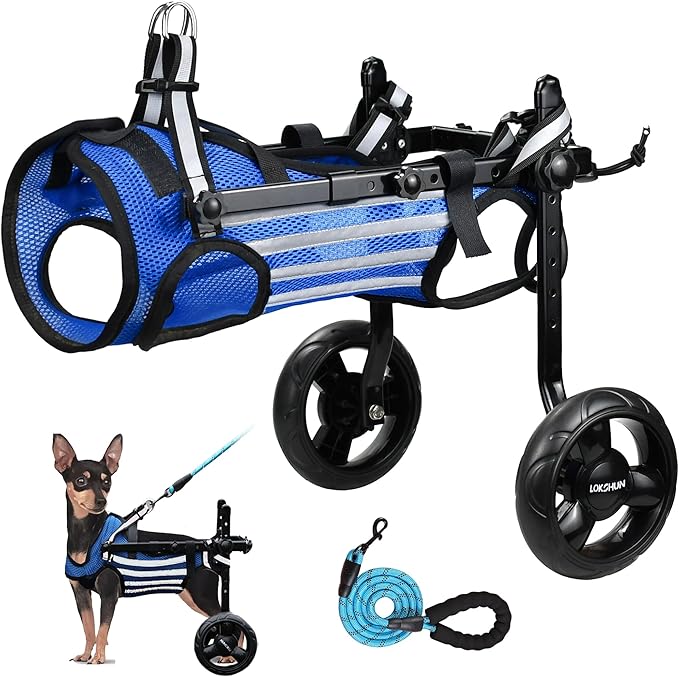 2024 Upgraded Dog Wheelchair for Back Legs Small wheelchair for dogs with Disabled Hind Legs Walking Adjustable Dog Carts with Wheels