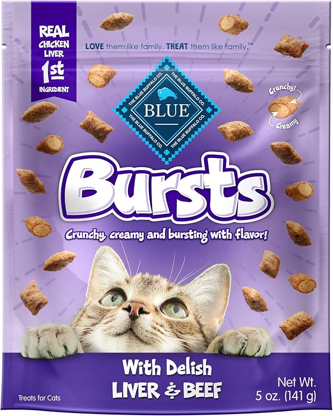 Blue Buffalo Bursts Crunchy Cat Treats, Chicken Liver and Beef 5-oz Bag