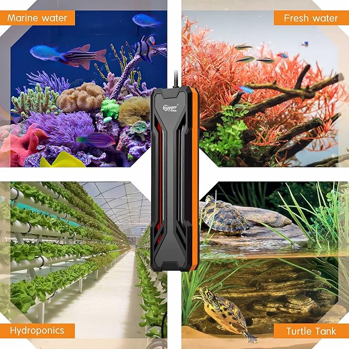 hygger Aquarium Heater 300W/500W/800W/1000W, Submersible Fish Tank Heater with Digital LED Controller and Intelligent Leaving Water Automatically Stop Heating System, for Freshwater and Saltwater