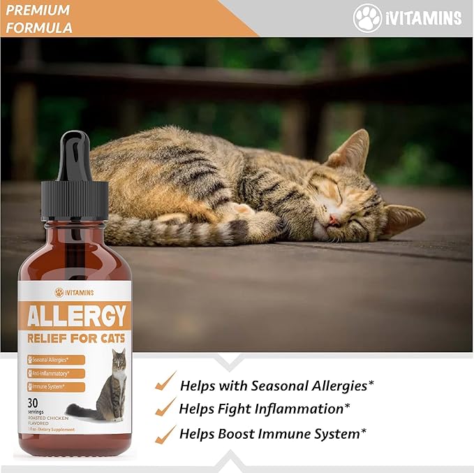 Allergy Relief for Cats | Helps to Naturally Support Allergy & Itch Relief for Cats | Cat Allergy | Cat Itch Relief | Cat Itchy Skin Relief | Cat Allergy Relief for Cats | Cat Supplements & Vitamins