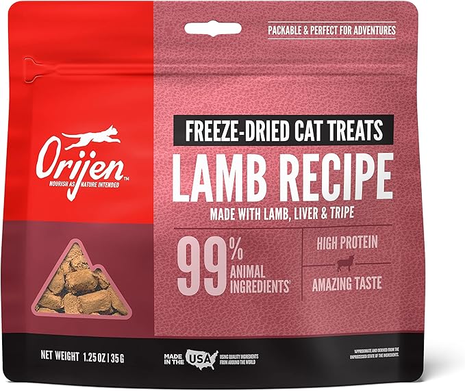 ORIJEN Grass-Fed Lamb Freeze-Dried Cat Treats | Biologically Appropriate | 1.25 oz