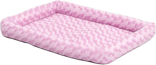 MidWest Homes for Pets Bolster Dog Bed 20L-Inch Pink Dog Bed or Cat Bed w/ Comfortable Bolster | Ideal for XS Dog Breeds & Fits a 20-Inch Dog Crate | Easy Maintenance Machine Wash & Dry