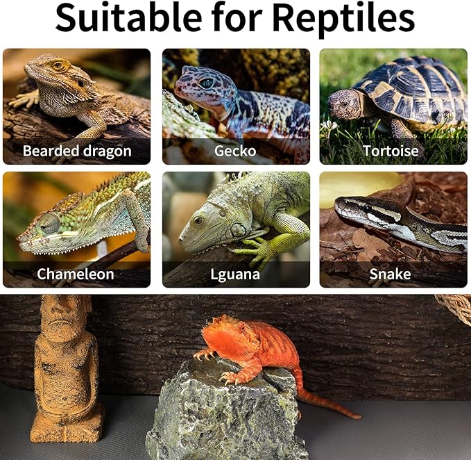 Reptile Carpet, Bearded Dragon Tank Accessories, Terrarium Liner Bedding, Non-Adhesive Reptile Substrate Mat for Bearded Dragon, Leopard Gecko, Snake, Lizard, Tortoise, Iguana Reptile Tank(18x36")