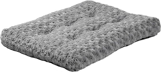 MidWest Homes for Pets Deluxe Dog Beds Super Plush Dog & Cat Beds Ideal for Dog Crates Machine Wash & Dryer Friendly, 1-Year Warranty, Gray, 24-Inch