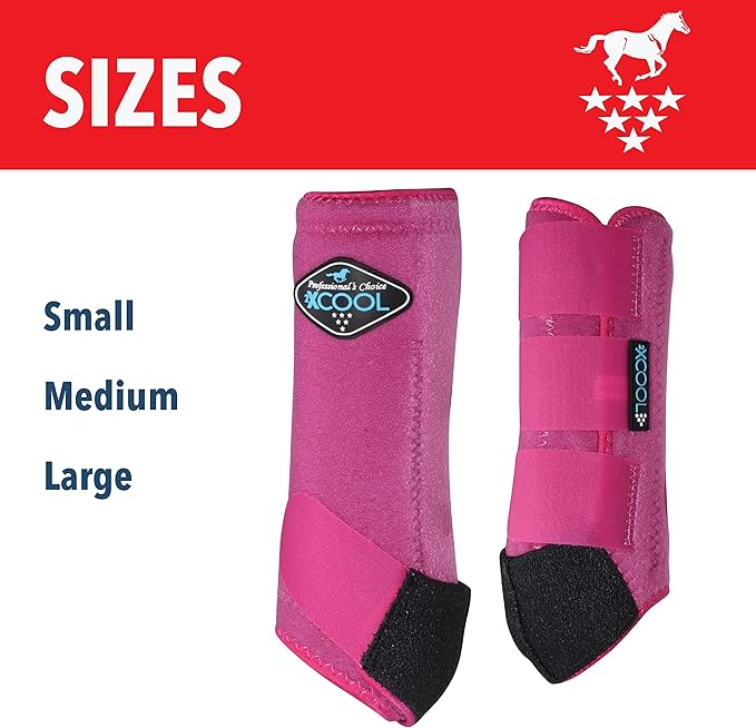 Professional's Choice 2XCOOL Sports Medicine Horse Boots | Protective & Breathable Design for Ultimate Comfort & Durability in Active Horses | Value 4 Pack | Small, Medium, Large