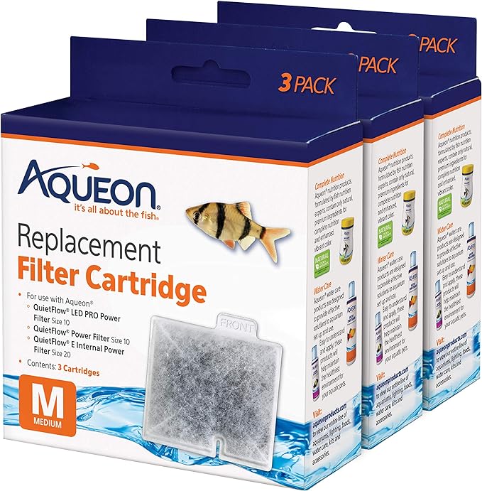 Aqueon Aquarium Fish Tank Replacement Filter Cartridges Medium - 9 pack
