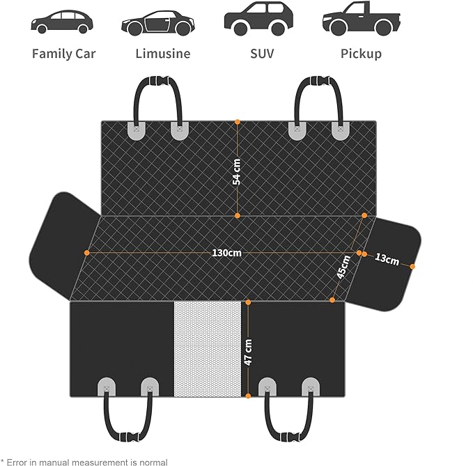 Dog Back Seat Cover Protector for Cars SUV and Trucks with Mesh Window, Scratchproof Nonslip and Waterproof Material(Black)