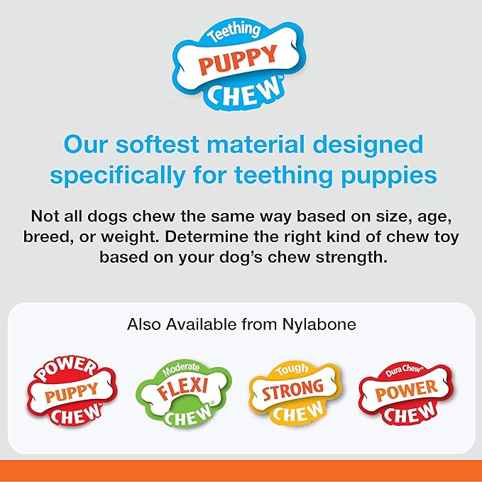 Nylabone Puppy Ring Bone Chew Toy - Puppy Chew Toys for Teething - Puppy Supplies - Chicken Flavor, Small/Petite (1 Count)