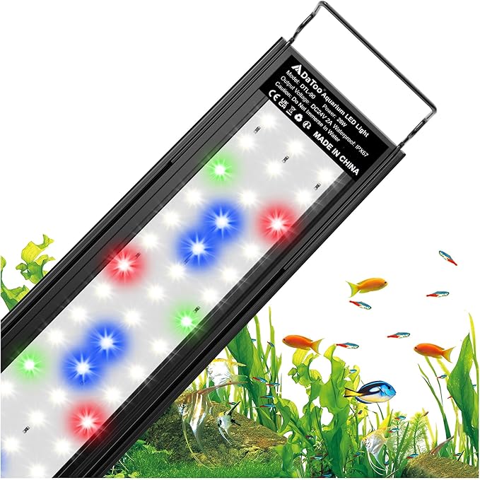 Aquarium LED Light Full Spectrum Fish Tank Lights White Blue Red Green Multi-Color LEDs Extendable Aquarium Light for 36 Inch to 42 Inch Fish Tanks