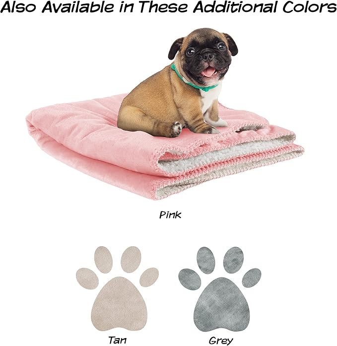 PETMAKER Waterproof Dog Blanket - 30x40-Inch Reversible Sherpa Dog Blanket for Couch, Bed, or Car - Protects from Spills, Stains, or Pet Fur (Pink)