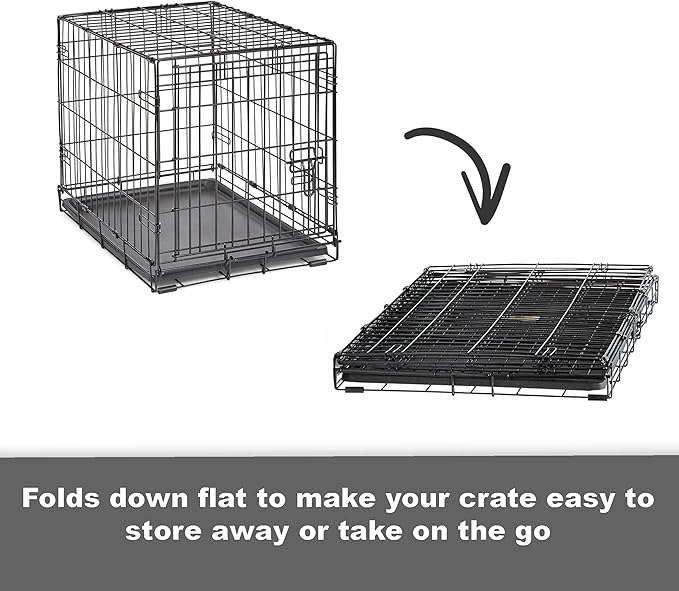 New World Newly Enhanced SingleDoor New World Dog Crate, Includes Leak-Proof Pan, Floor Protecting Feet, & New Patented Features, 30 Inch