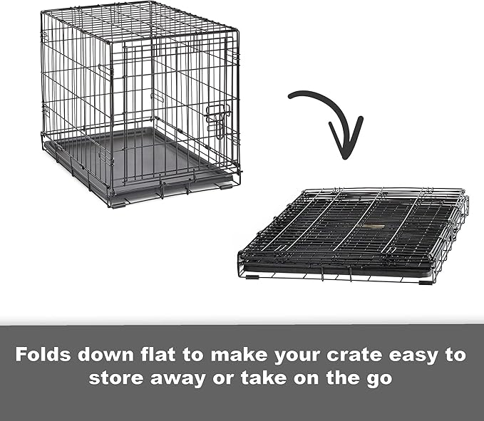 New World Newly Enhanced Single Door New World Dog Crate, Includes Leak-Proof Pan, Floor Protecting Feet, & New Patented Features, 48 Inch