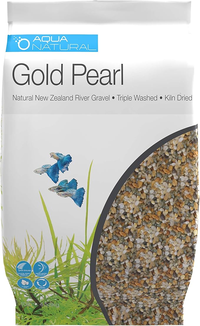 Aqua Natural Gold Pearl 20lb Gravel Substrate for aquascaping, Aquariums, vivariums and terrariums 2-4mm