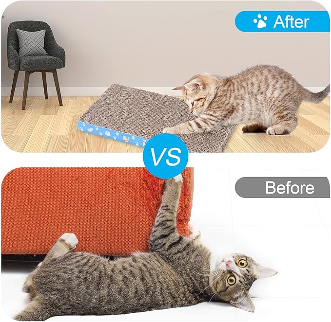 5 Packs in 1 Cat Scratch Pad, Cat Scratcher Cardboard,Reversible,Durable Recyclable Cardboard, Premium Scratch, Suitable for Cats to Rest, Grind Claws and Play (0.8" H(5 Packs))