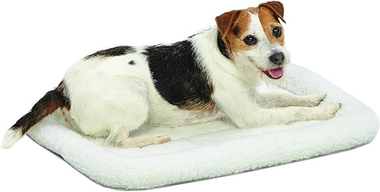 MidWest Homes for Pets Bolster Fleece Pet Bed for Dog And Cats 24L-Inch White w/ Comfortable Bolster | Ideal for Small Dog Breeds & Fits a 24-Inch Dog Crate | Machine Wash & Dry | 1-Year Warranty