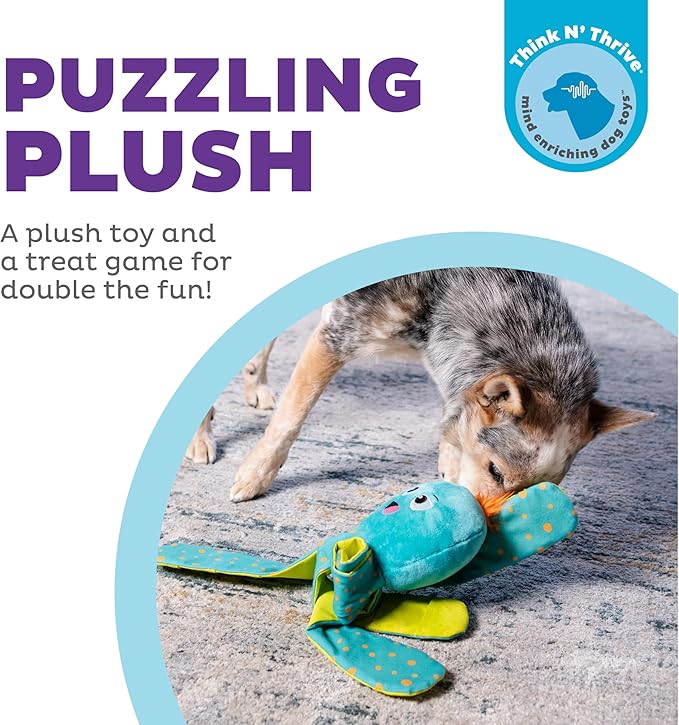 Outward Hound Nina Ottosson Silly Legz Interactive Plush Dog Puzzle, Dog Enrichment Toys, Plush, Floppy, Long, Octopus, Blue