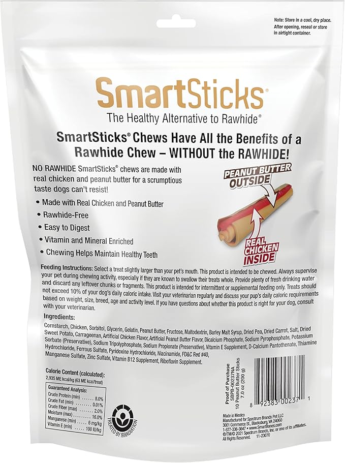 SmartBones SmartSticks, Treat Your Dog to a Rawhide-Free Chew Made With Real Meat and Vegetables