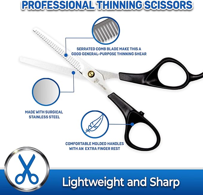 Pet Magasin Pet Thinning Shears - Professional Thinning Scissors with Toothed Blade