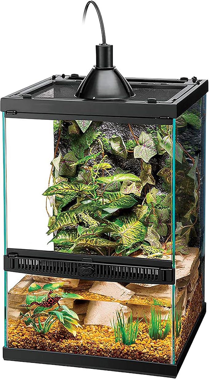 Zilla Tropical Vertical Habitat Starter Kit for Small Tree Dwelling Reptiles & Amphibians Like Geckos and Frogs 11 GAL